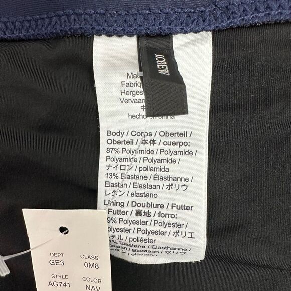 J. Crew Women’s size 8 Ruffle deep-V one-piece swimsuit Navy Blue NEW - Picture 7 of 10